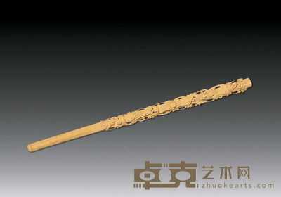 民国 象牙刻龙纹烟嘴 长25cm